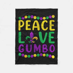 Peace Love Gumbo Mardi Gras Apparel Fleece Blanket