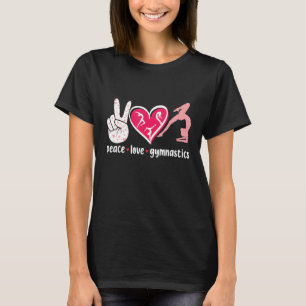 Peace Love Gymnastic Cute Tumbling Flipping Cartwh T-Shirt