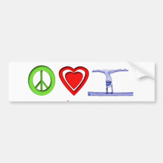 Peace Love Gymnastics Bumper Sticker