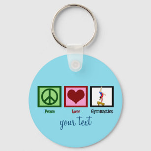 Peace Love Gymnastics Cute Custom Keychain