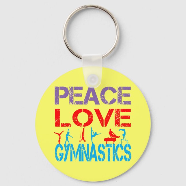 PEACE LOVE GYMNASTICS KEYCHAIN (Front)