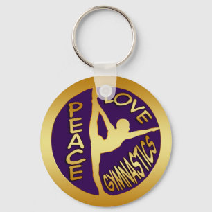 PEACE LOVE GYMNASTICS KEYCHAIN