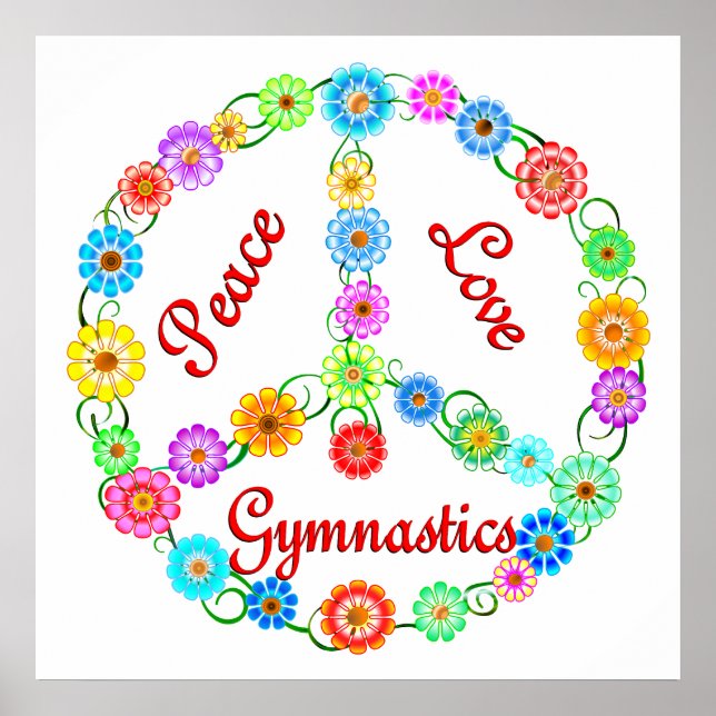Peace Love Gymnastics Poster (Front)
