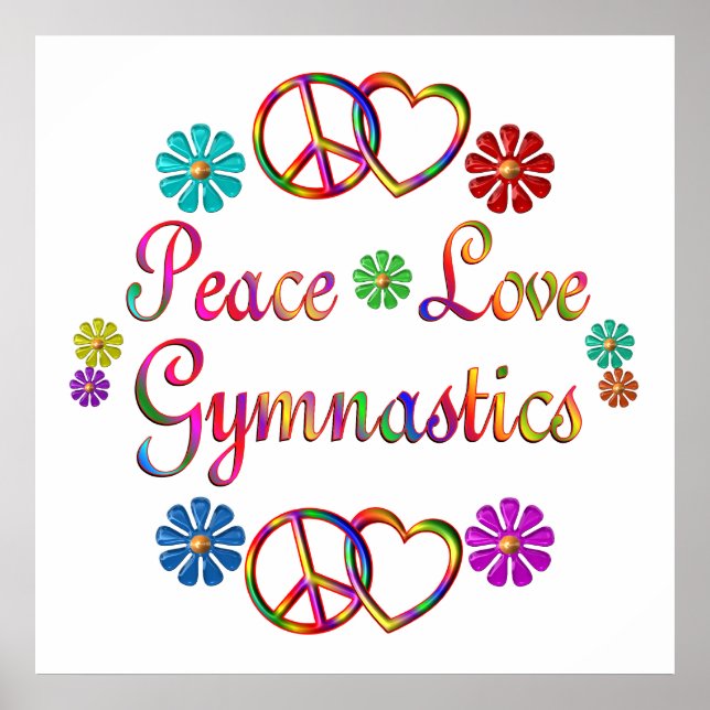 PEACE LOVE GYMNASTICS POSTER (Front)