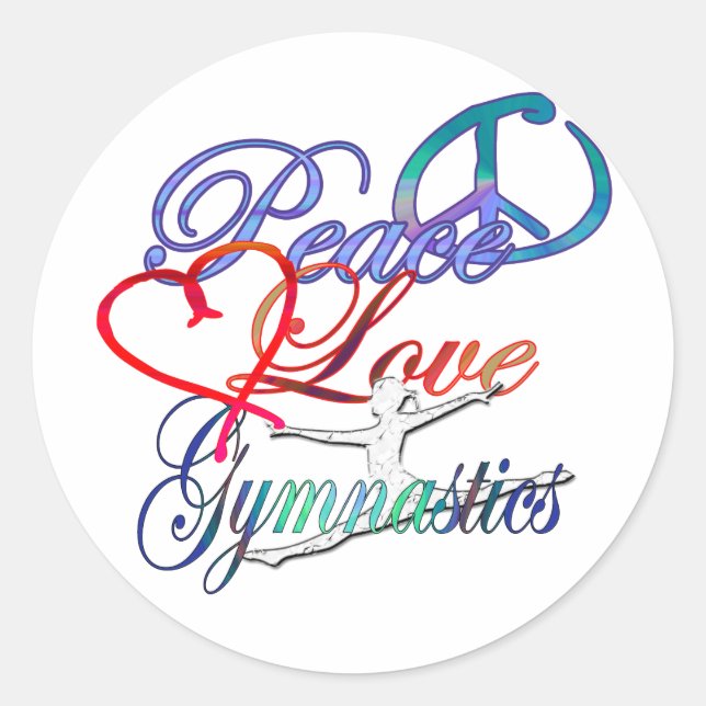 Peace, Love, Gymnastics Stickers (Front)