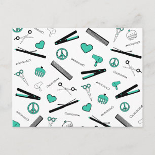 Peace, Love, & Hair Accessories (Turquoise) Postcard