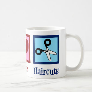 Peace Love Haircuts Cute Hair Stylist Coffee Mug