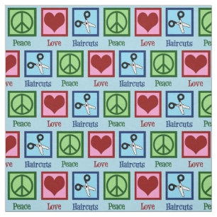 Peace Love Haircuts Fabric