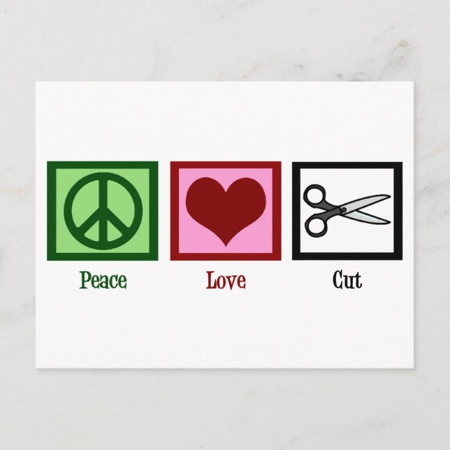 Peace Love Haircuts Postcard (Front)