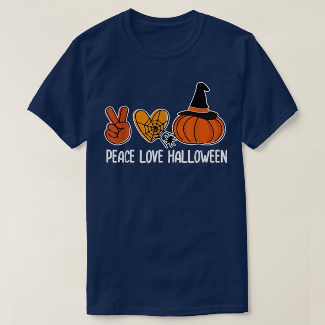 Peace Love Halloween Lazy Halloween Costume Cool P T-Shirt (Design Front)