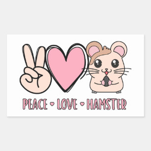 Peace Love Hamster Funny Cute Hamster Lover Gift Sticker
