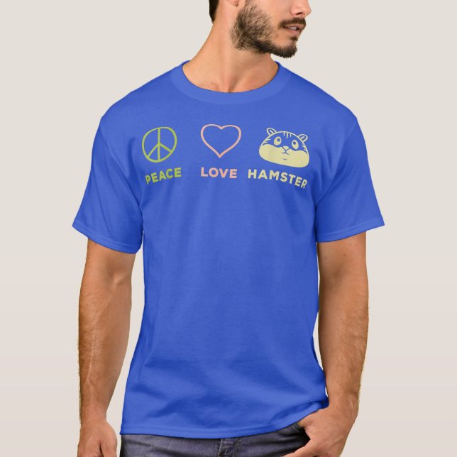Peace Love Hamster Gift Idea - Hippie Hamster T-Shirt (Front)