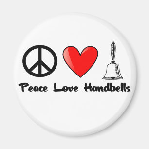Peace, Love, Handbells Magnet
