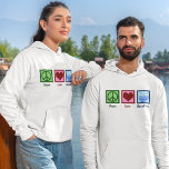 Peace Love Hanukkah Hoodie<br><div class="desc">Peace Love Hanukkah unisex hoodie for a Jewish man or woman who likes to celebrate Chanukah. A pretty peace sign, heart, and a beautiful menorah.</div>