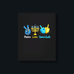 Peace Love Hanukkah Jewish Menorah Chanukah Pajama Canvas Print<br><div class="desc">This is a great gift for your family,  friends during Hanukkah holiday. They will be happy to receive this gift from you during Hanukkah holiday.</div>