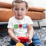 Peace Love Hanukkah Toddler T-shirt<br><div class="desc">Peace Love Hanukkah gift for a Jewish person who likes to celebrate Chanukah. A pretty peace sign,  heart,  and a beautiful menorah.</div>
