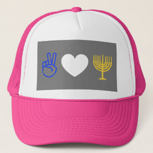 Peace Love & Hanukkah Trucker Hat
