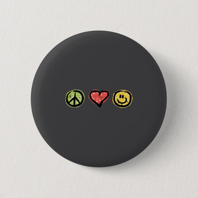 Peace Love Hapness Insrational Hipe Gift  2 Inch Round Button (Front)