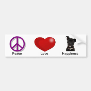 Peace Love Happiness Bumper Sticker
