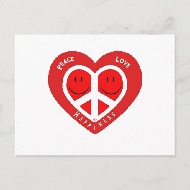 Peace Love & Happiness II Postcard (Front)