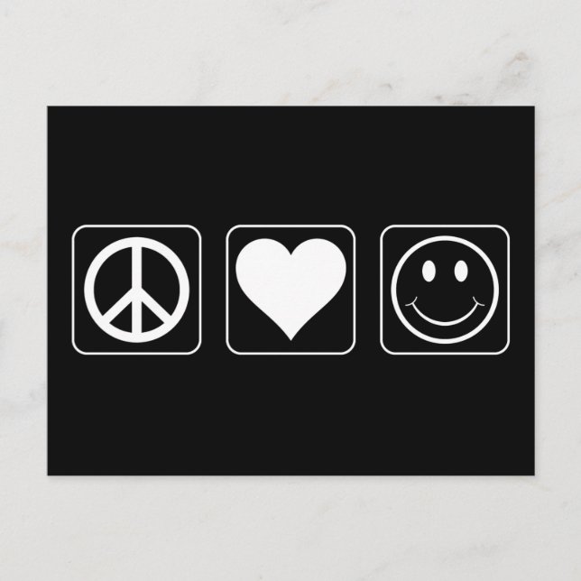 Peace Love Happiness Postcard (Front)