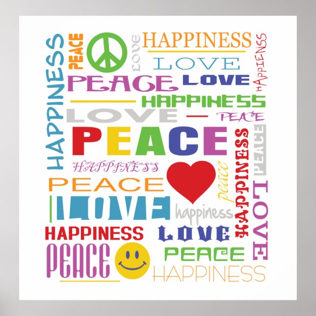 Peace Love Happiness Poster (Front)