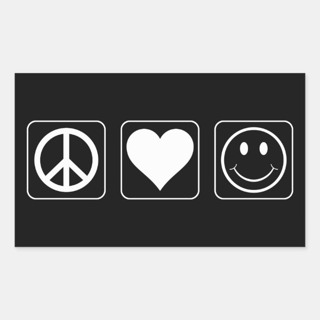 Peace Love Happiness Sticker (Front)