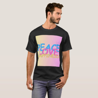 Peace Love Happiness Text T-Shirt