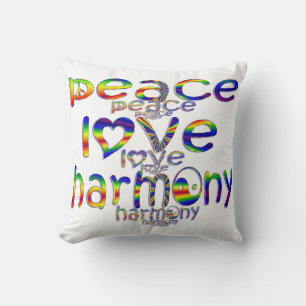 Peace Love Harmony Throw Pillow