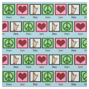 Peace Love Harp Fabric