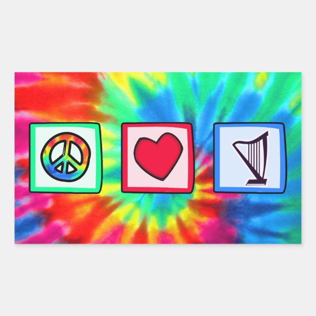 Peace, Love, Harps Sticker (Front)