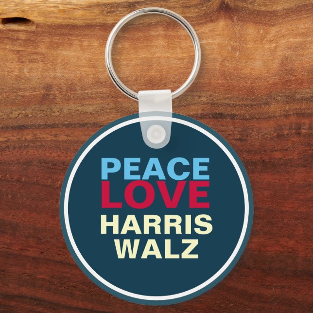 PEACE LOVE HARRIS WALZ Mod Keychain (Back)