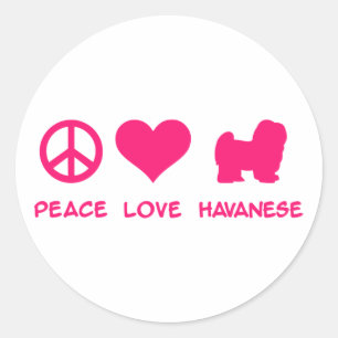 Peace, Love, Havanese Classic Round Sticker