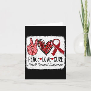 Peace Love Heart Disease Awareness Chd Suprt Wear  Card