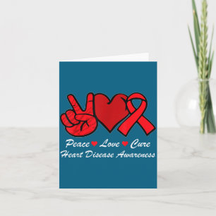 Peace Love Heart Disease Awareness Chd Suprt Wear Card