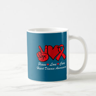 Peace Love Heart Disease Awareness Chd Suprt Wear Coffee Mug