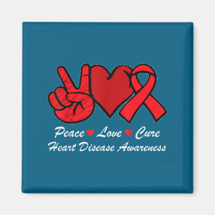 Peace Love Heart Disease Awareness Chd Suprt Wear  Magnet