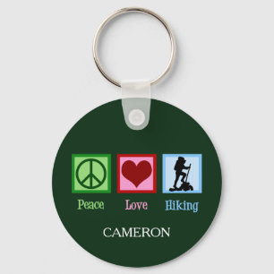 Peace Love Hiking Keychain