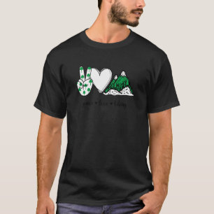 Peace Love Hiking Peace Hand Sign Hiking T-Shirt