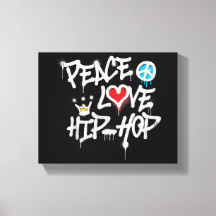 Peace Love Hip Hop Dancing Canvas Print