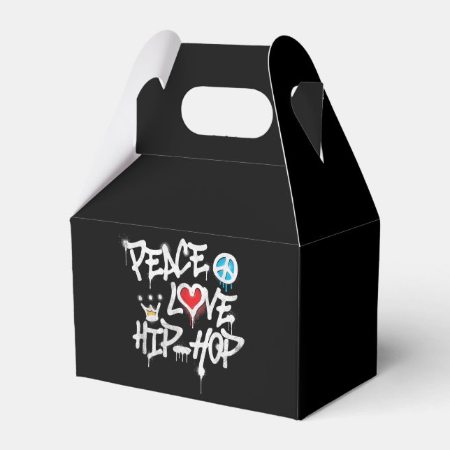 Peace Love Hip Hop Dancing Favor Box (Front Side)