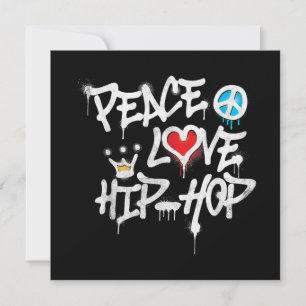 Peace Love Hip Hop Dancing Invitation