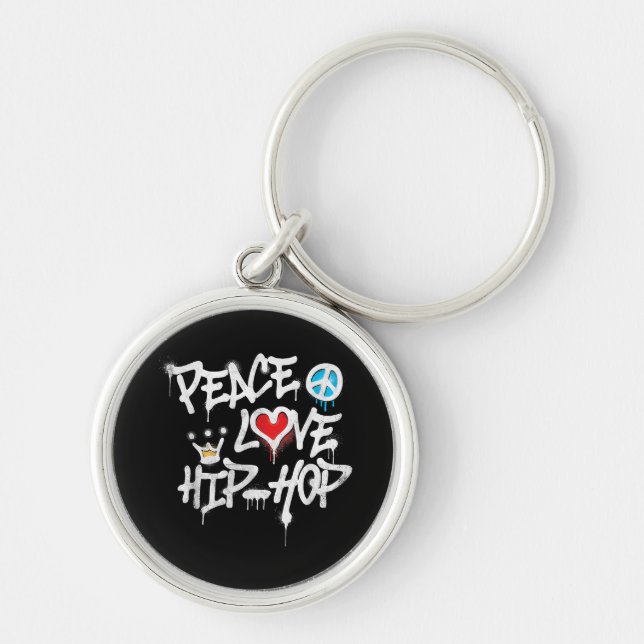 Peace Love Hip Hop Dancing Keychain (Front)