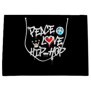 Peace Love Hip Hop Dancing Large Gift Bag