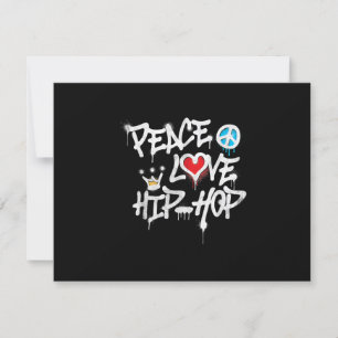 Peace Love Hip Hop Dancing RSVP Card