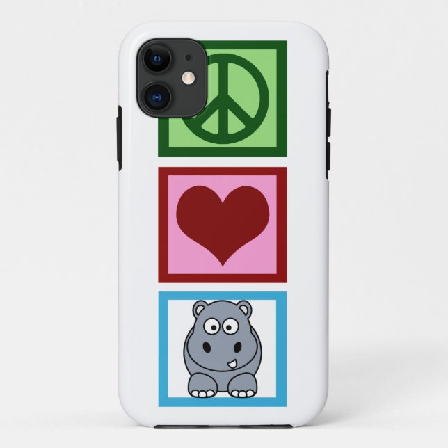 Peace Love Hippos Case-Mate iPhone Case (Back)