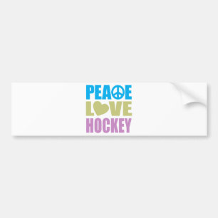 Peace Love Hockey Bumper Sticker