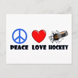 Peace Love Hockey Postcard