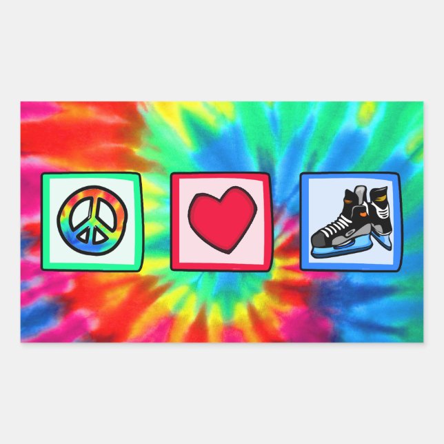 Peace, Love, Hockey Sticker (Front)