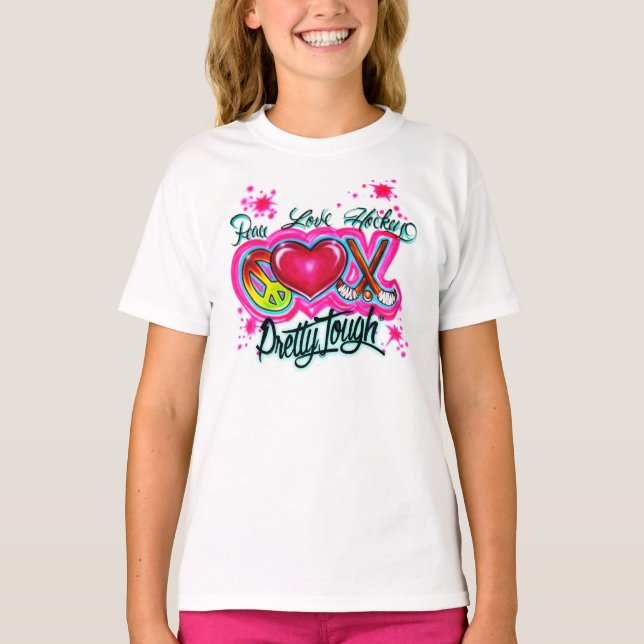 Peace Love Hockey Sweatshirt T-Shirt (Front)